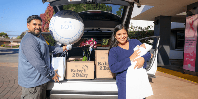 car full of baby diapers